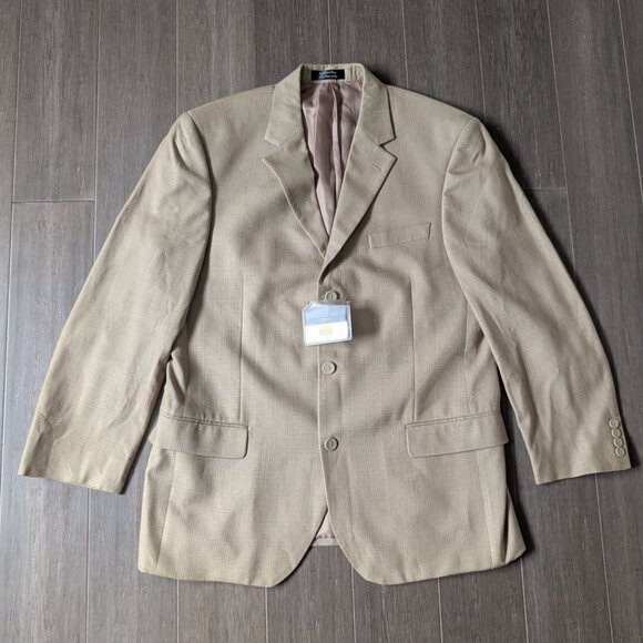 Cezani, Light Tan Silk Blazer, Sz 42L, New with tags, Retail $250 - Picture 1 of 8